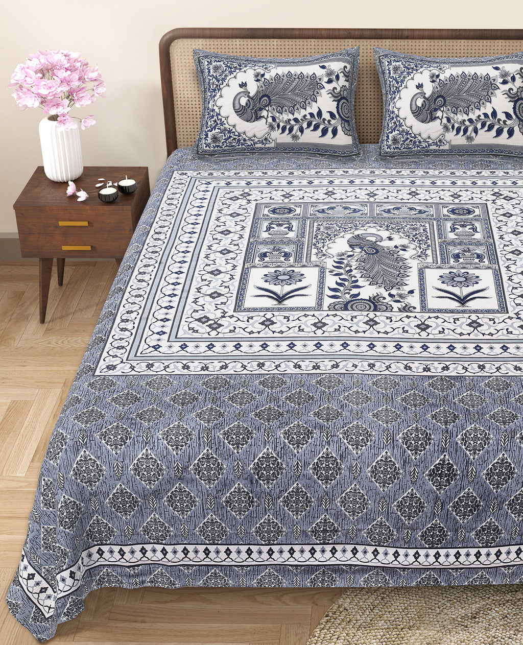 Royal Peacock Harmony Bedsheet Set