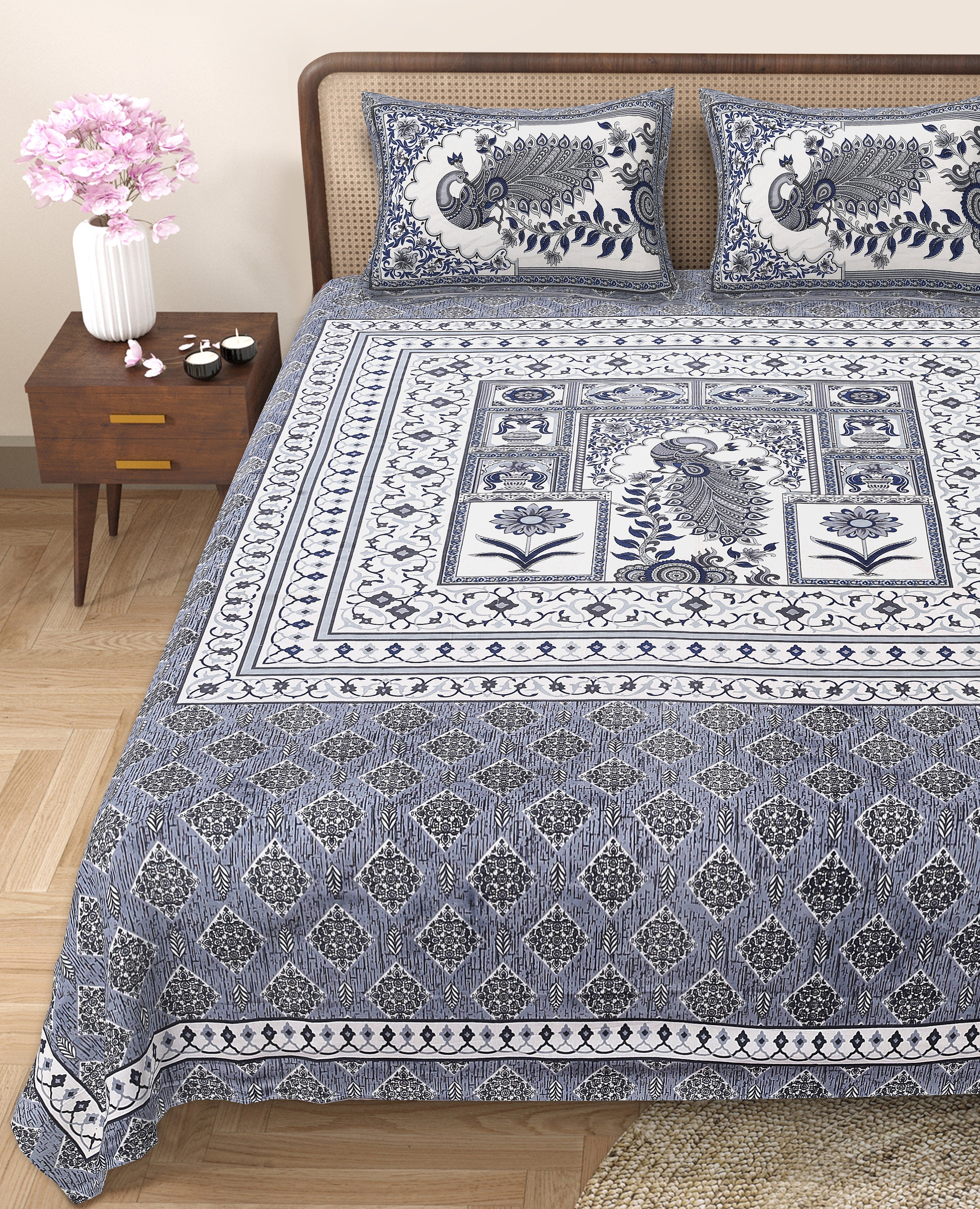 Royal Peacock Harmony Bedsheet Set