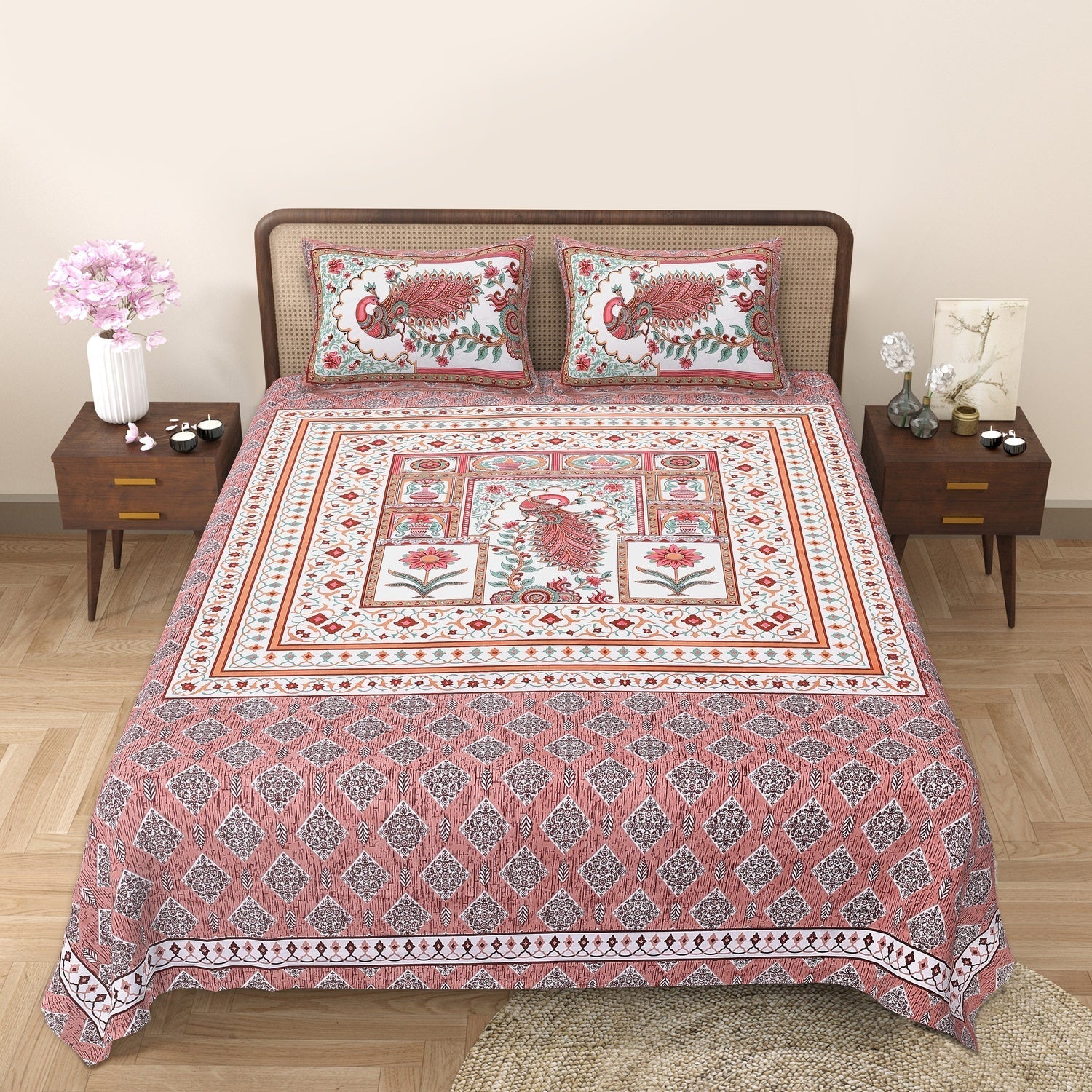 Royal Peacock Harmony Bedsheet Set
