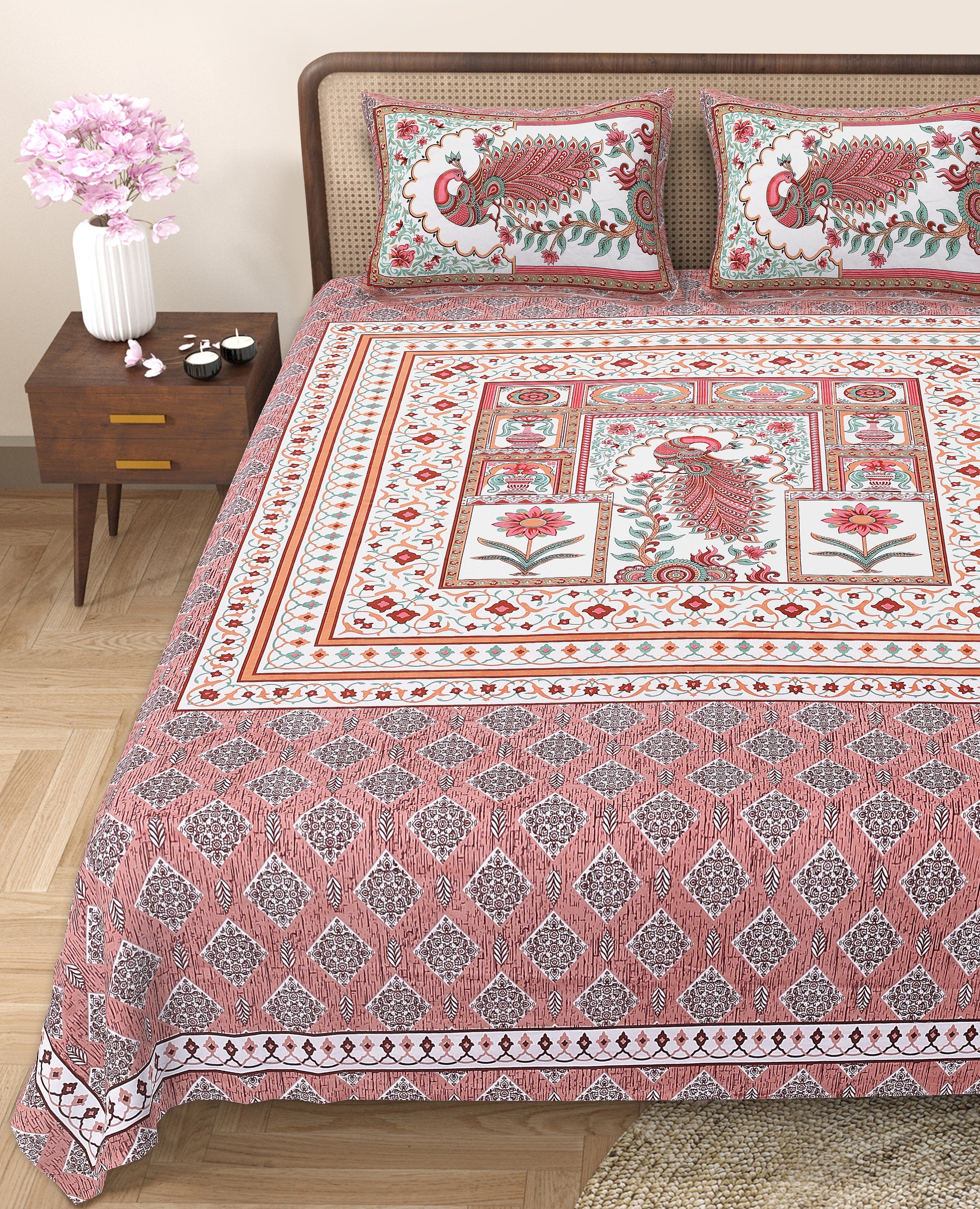 Royal Peacock Harmony Bedsheet Set