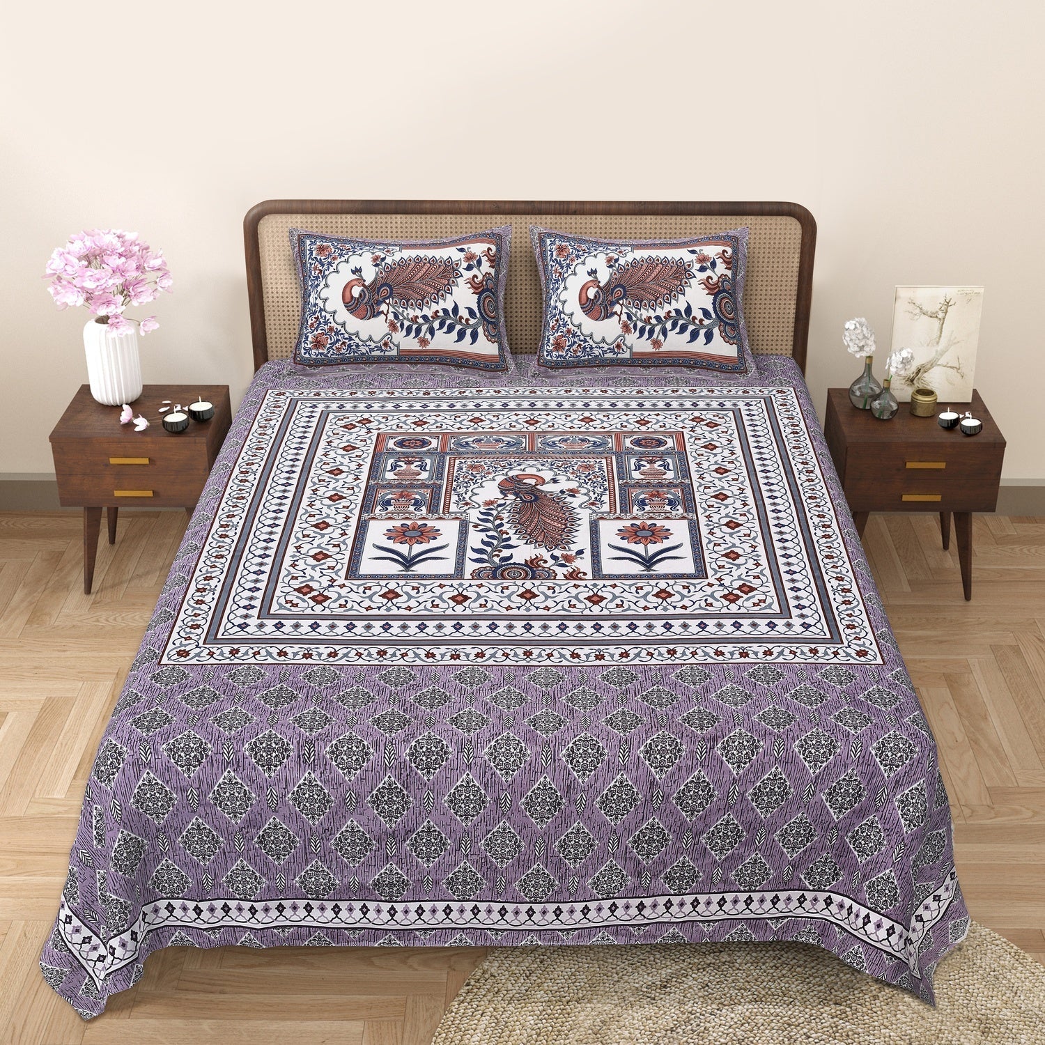 Royal Peacock Harmony Bedsheet Set