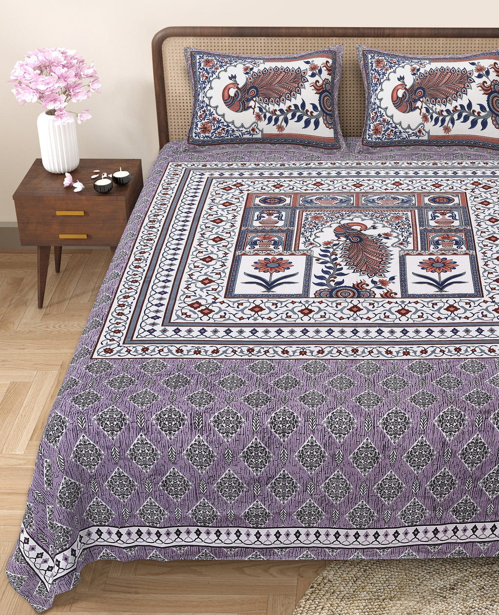 Royal Peacock Harmony Bedsheet Set