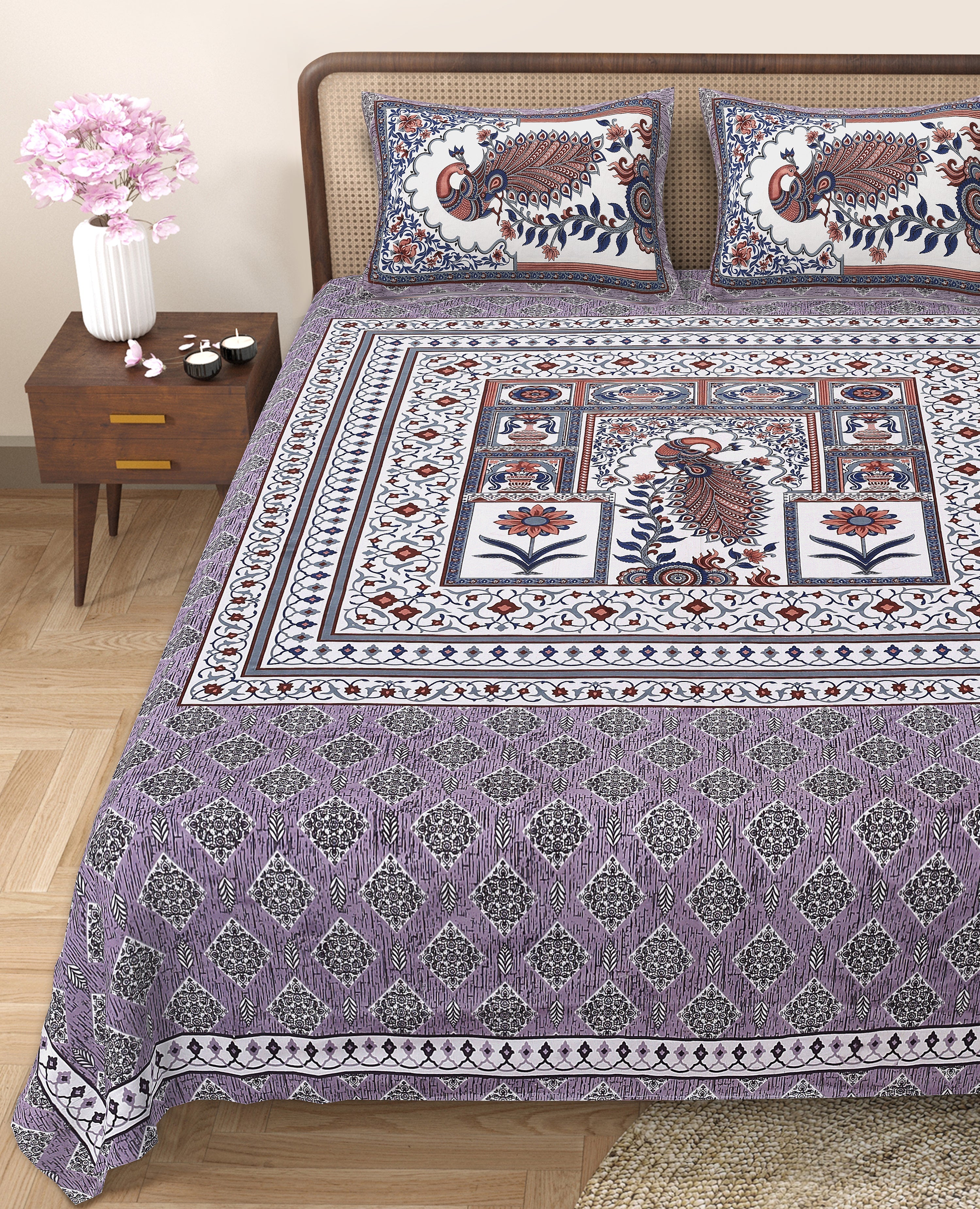 Royal Peacock Harmony Bedsheet Set