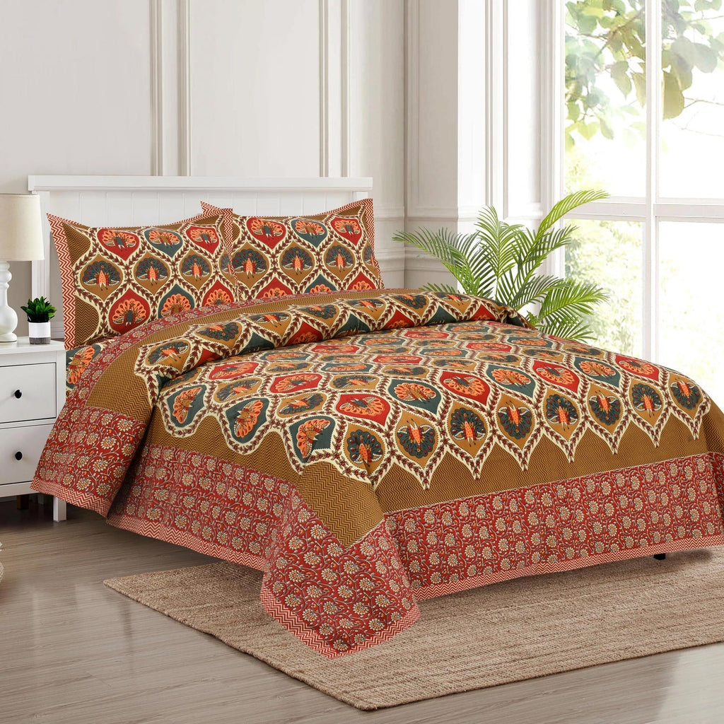 Rajwada Shringar  Red Bedsheet Set 100 x 108