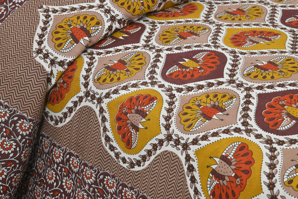 Rajwada Shringar  Yellow Bedsheet Set 100 x 108