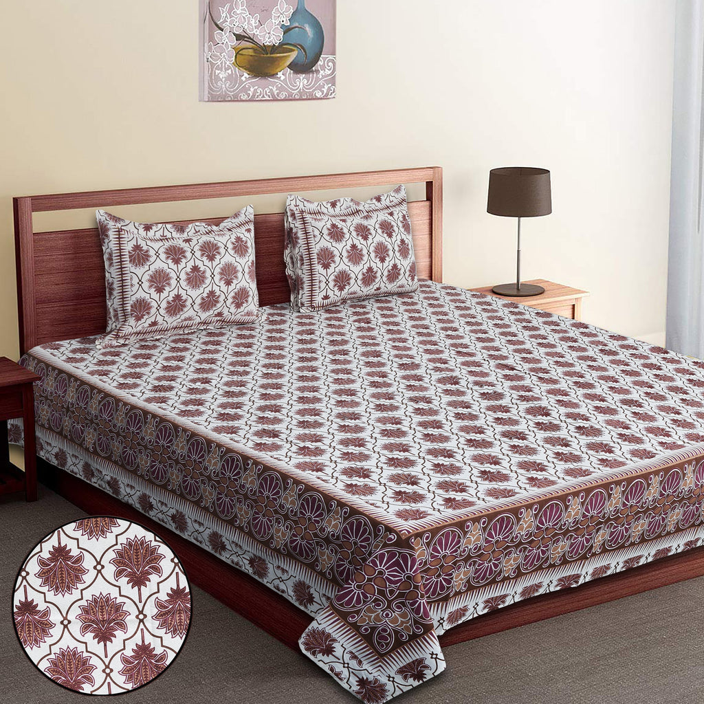 Lotus Harmony  Brown Bedsheet Set 120x120