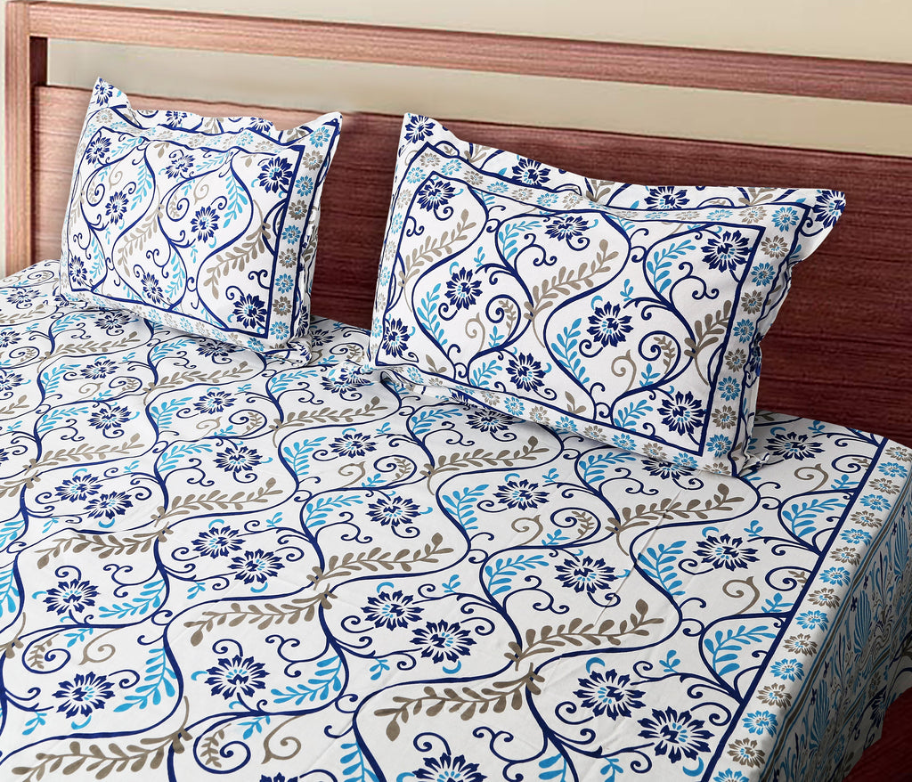 Rajwada Latika  Blue Bedsheet Set 120x120