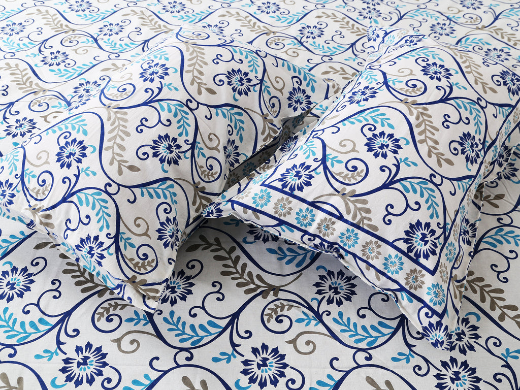 Rajwada Latika  Blue Bedsheet Set 120x120