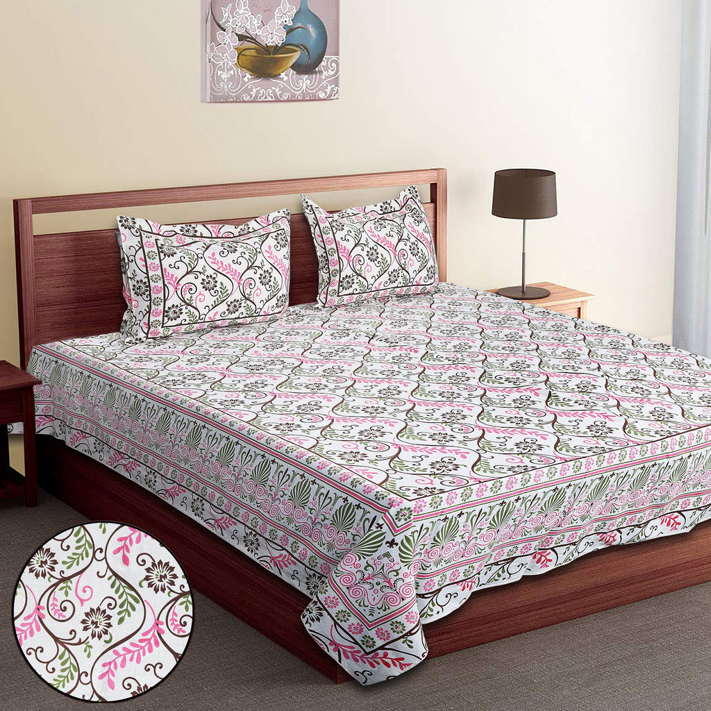 Rajwada Latika Pink Bedsheet Set 120x120