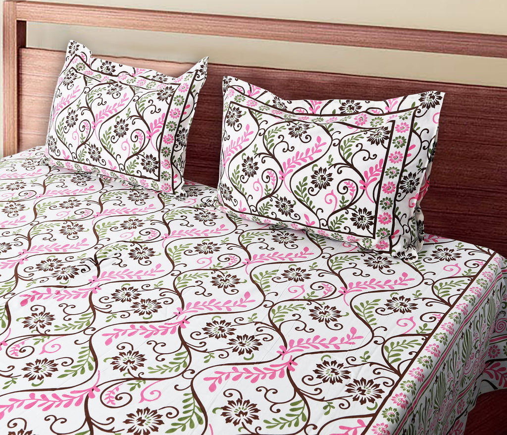 Rajwada Latika Pink Bedsheet Set 120x120
