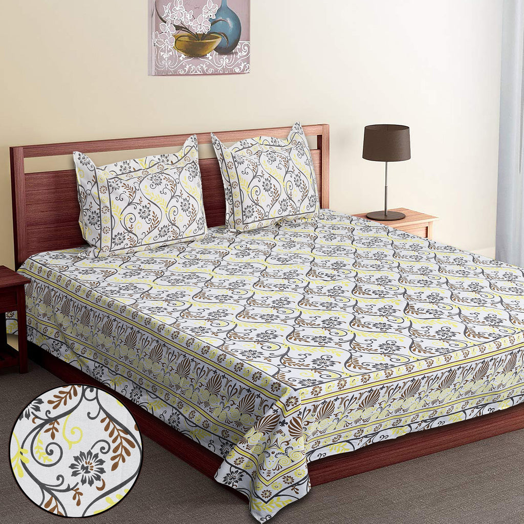 Rajwada Latika Yellow Bedsheet Set 120x120