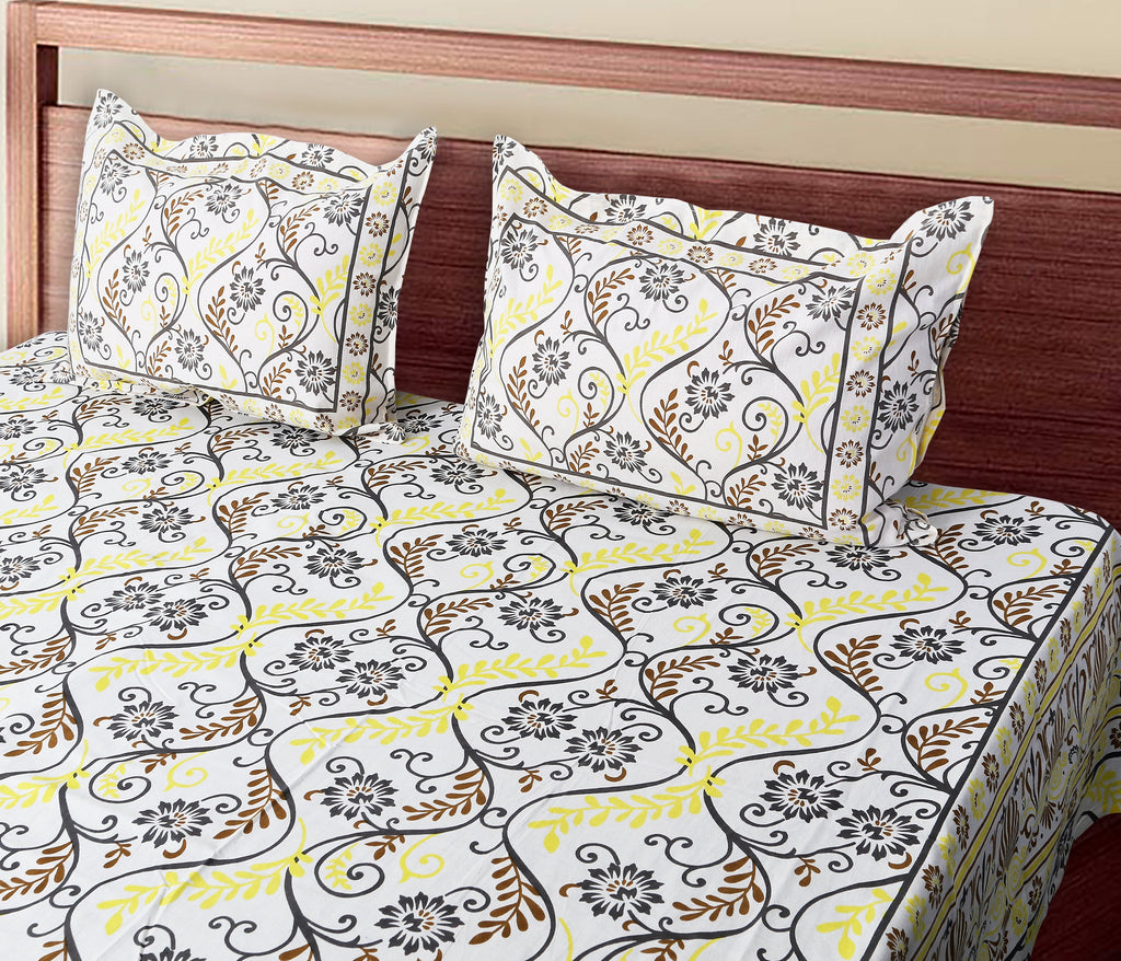 Rajwada Latika Yellow Bedsheet Set 120x120