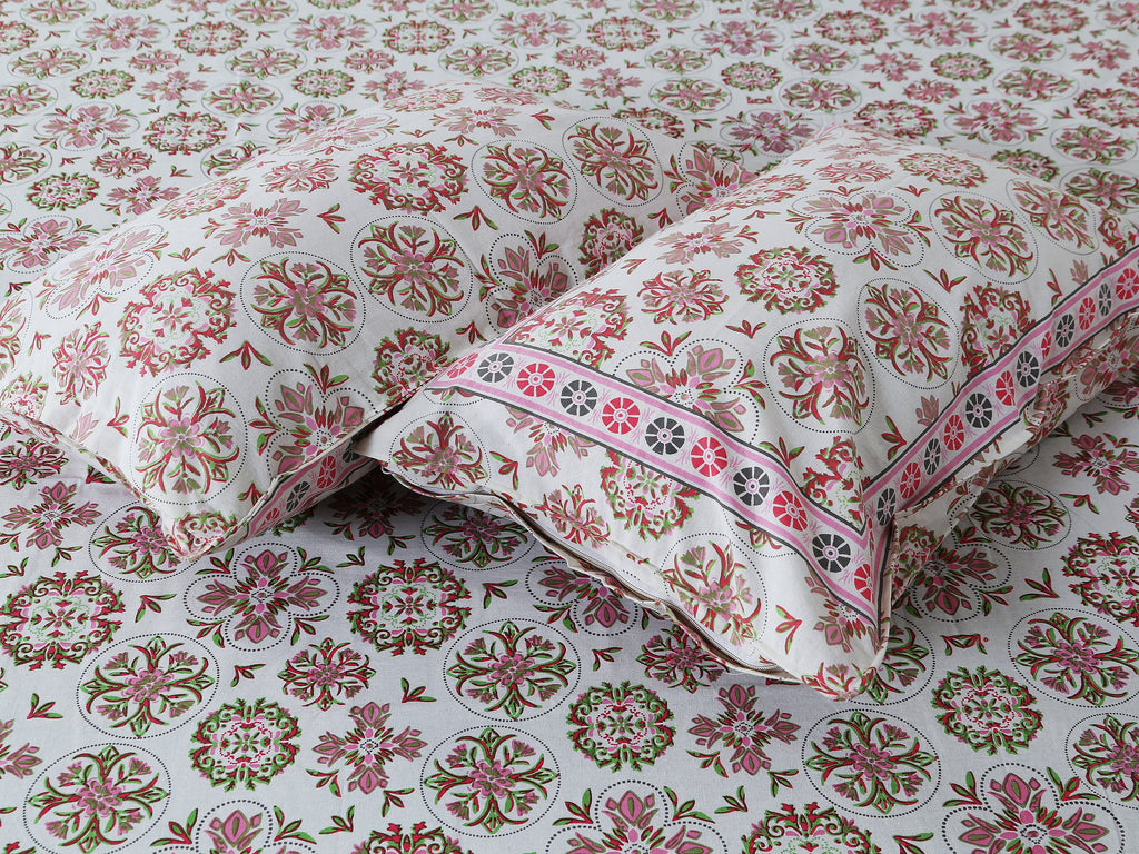 Heritage Lattice Pink Bedsheet Set 120x120