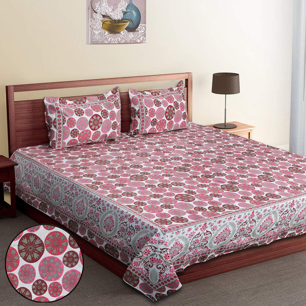 Rajwada Utsav Pink Bedsheet Set 120x120