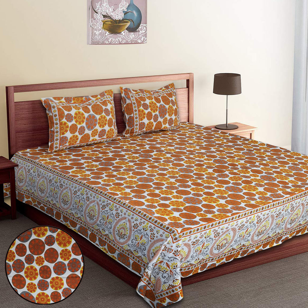Rajwada Utsav Yellow  Bedsheet Set 120x120