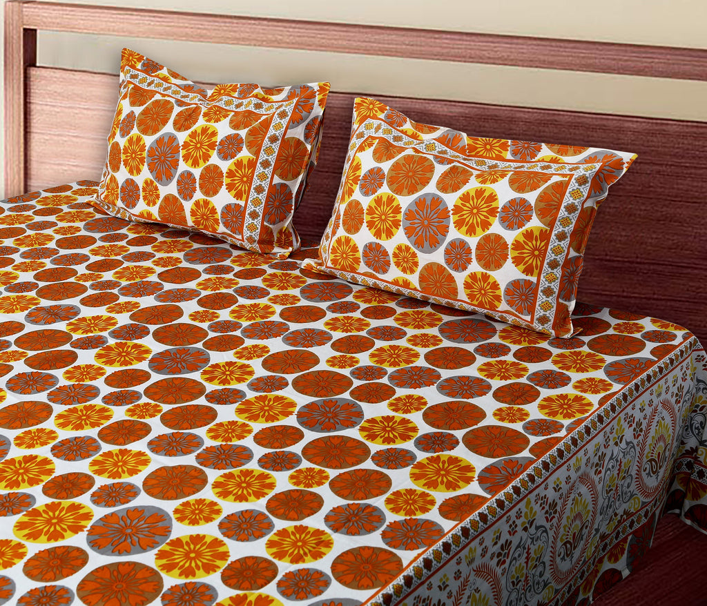 Rajwada Utsav Yellow  Bedsheet Set 120x120