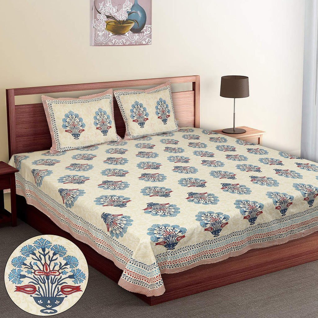 Rajwada Empire Blue Bedsheet Set 108 x 108
