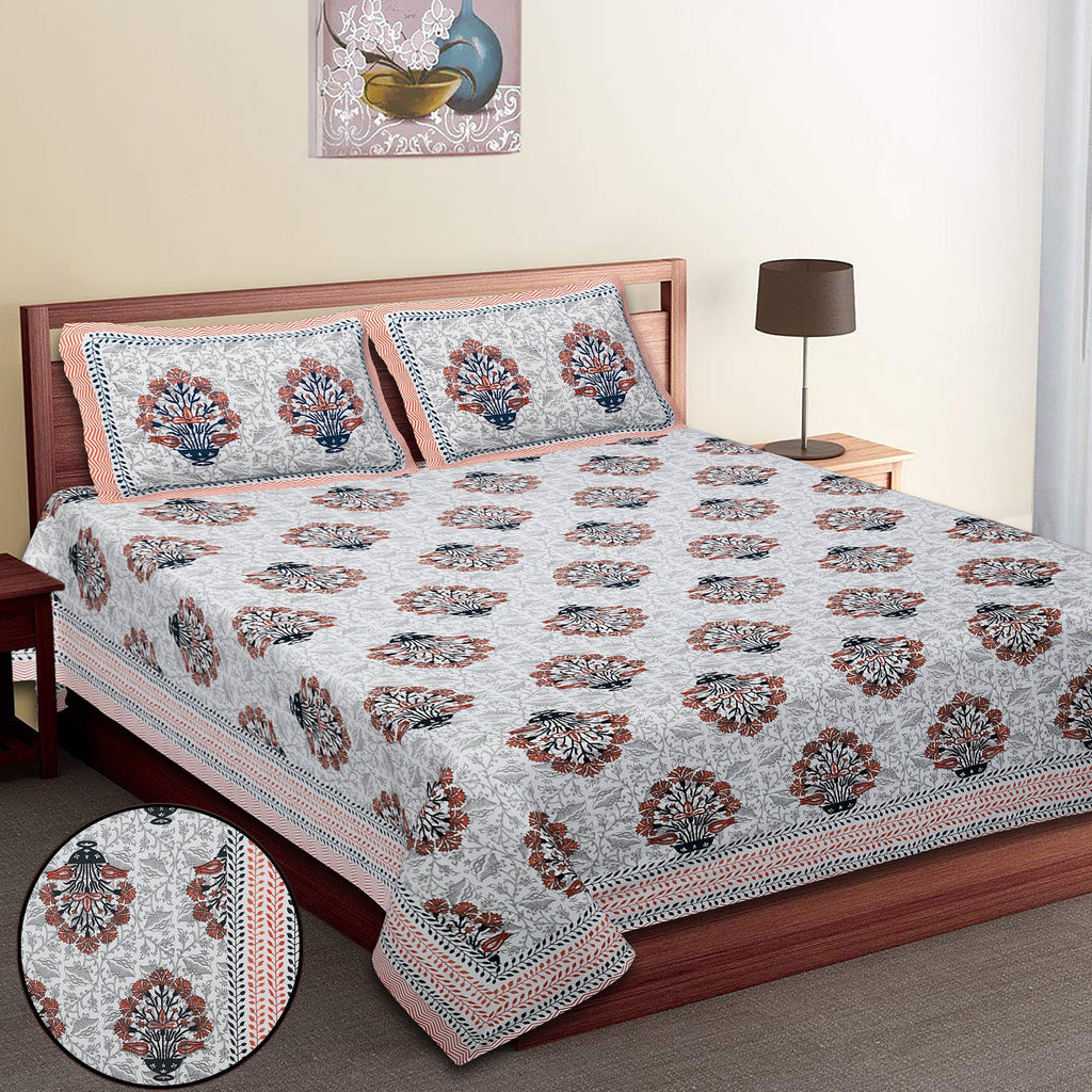 Rajwada Empire Ornage Bedsheet Set 108 x 108