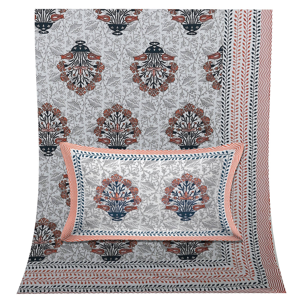 Rajwada Empire Ornage Bedsheet Set 108 x 108