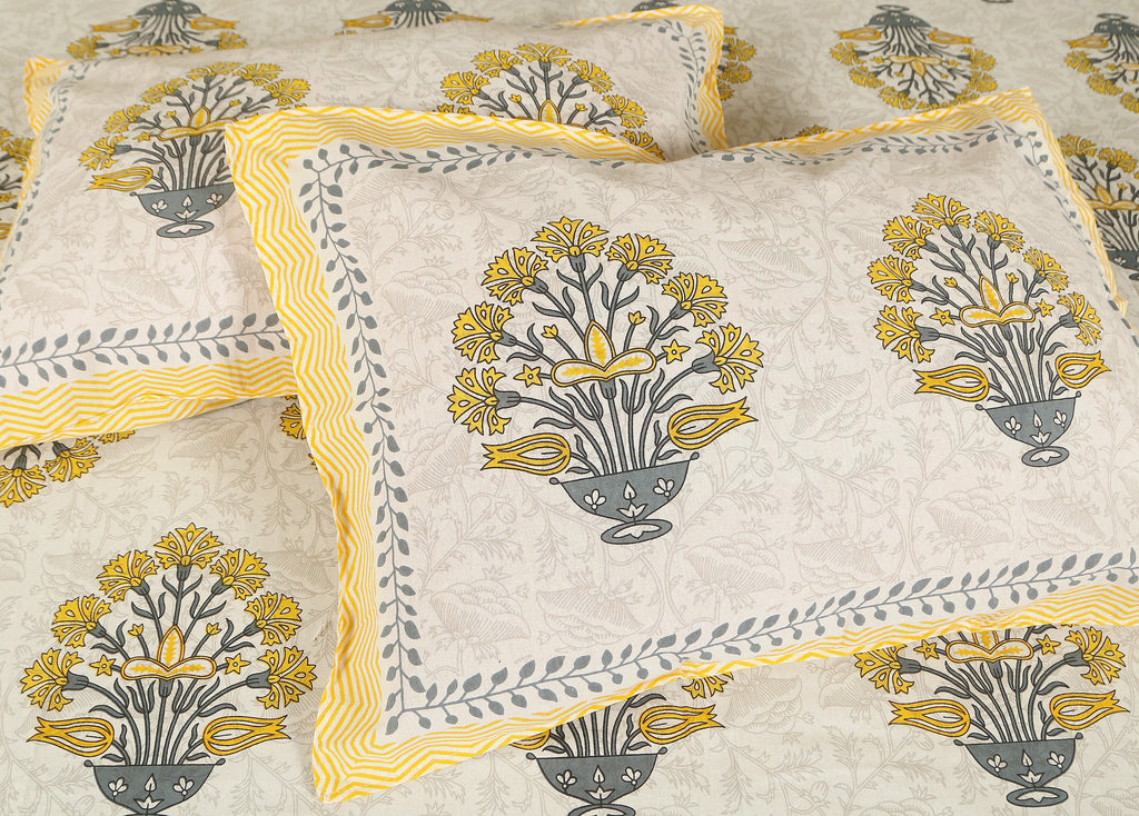 Rajwada Empire Yellow Bedsheet Set 108 x 108