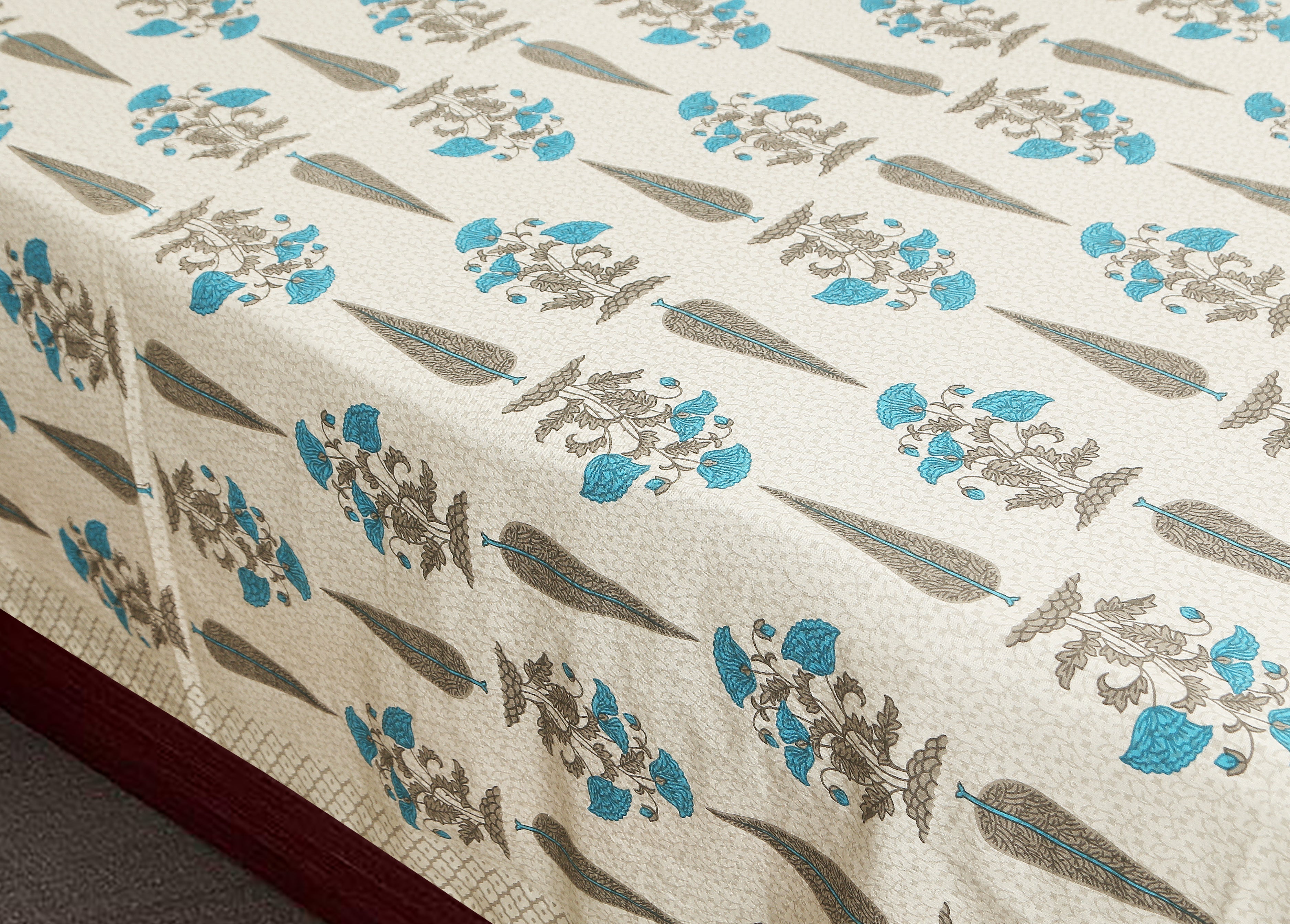 Rajwada Empire Blue Bloom  Bedsheet Set 108 x 108