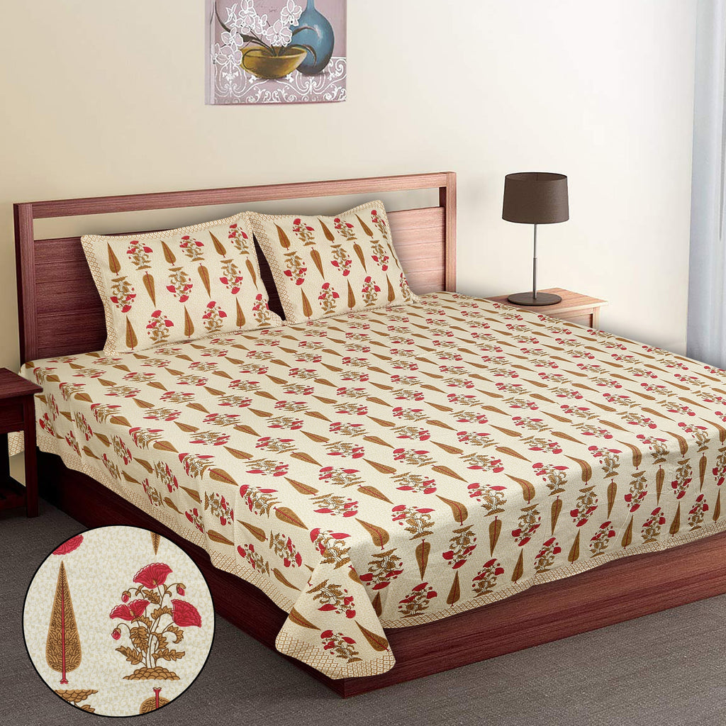 Rajwada Empire Orange Bloom  Bedsheet Set 108 x 108