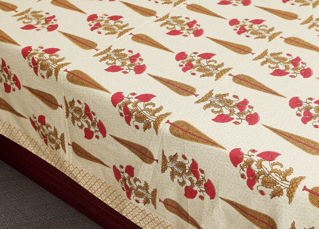 Rajwada Empire Orange Bloom  Bedsheet Set 108 x 108