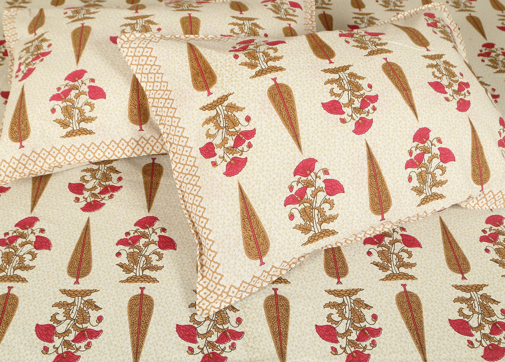 Rajwada Empire Orange Bloom  Bedsheet Set 108 x 108