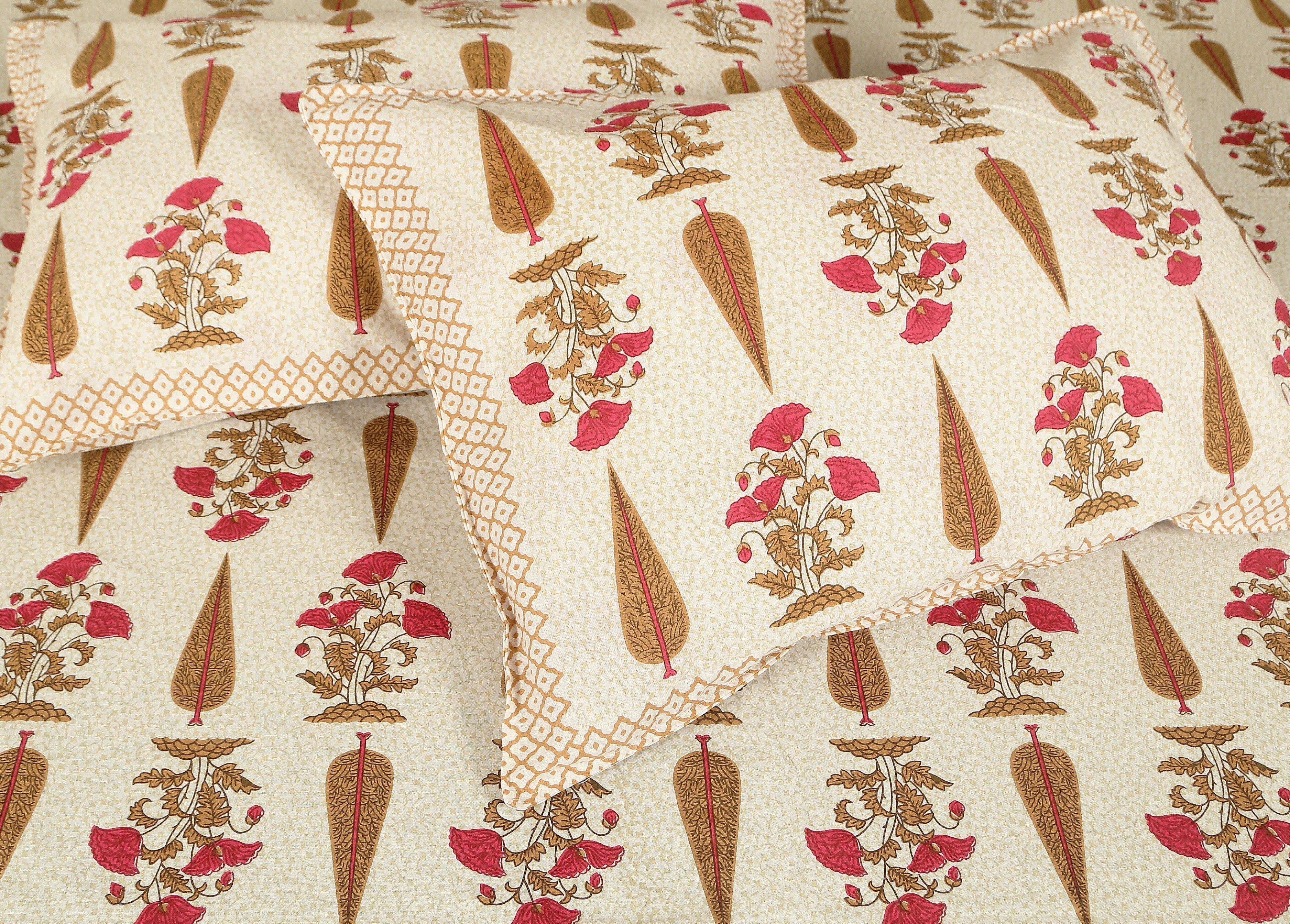 Rajwada Empire Orange Bloom  Bedsheet Set 108 x 108
