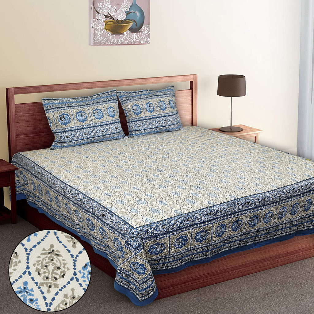 Royal Heritage Empire Blue  Bedsheet Set 108 x 108
