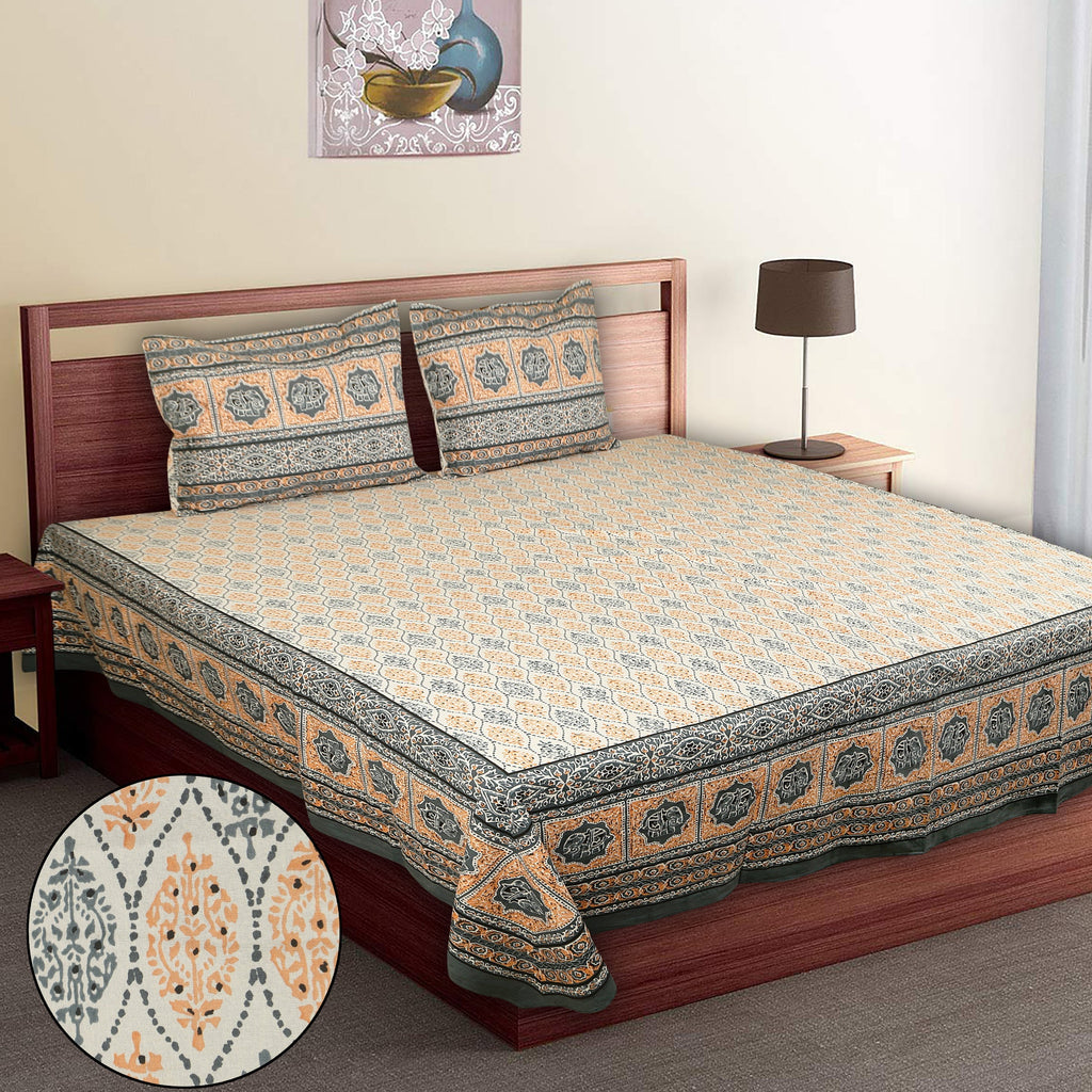 Royal Heritage Empire Orange Bedsheet Set 108 x 108