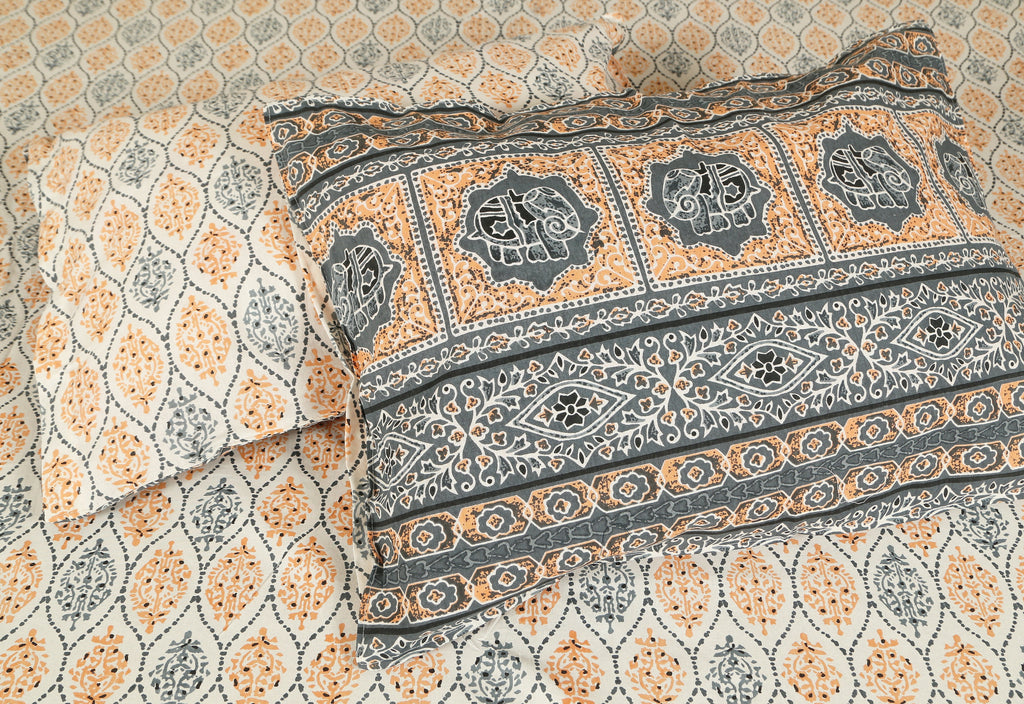 Royal Heritage Empire Orange Bedsheet Set 108 x 108
