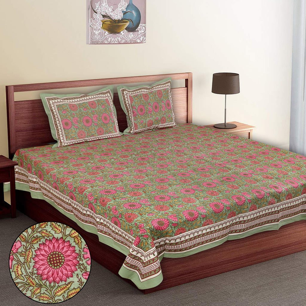 Royal Heritage Empire Green Bedsheet Set 108 x 108