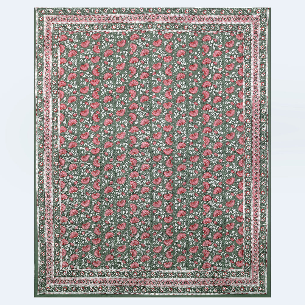 Royal Blossom Empire Green Bedsheet Set 108 x 108