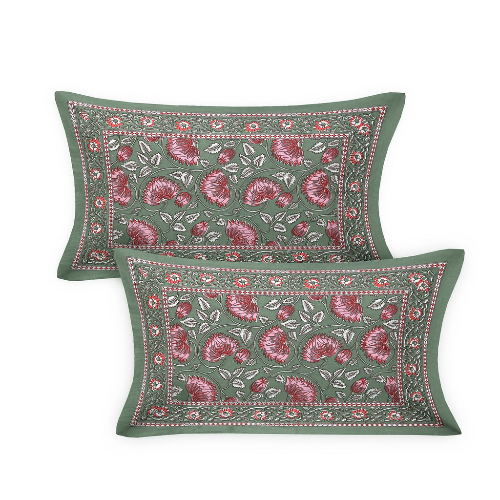 Royal Blossom Empire Green Bedsheet Set 108 x 108