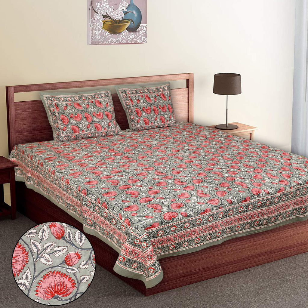 Royal Blossom Empire Grey Bedsheet Set 108 x 108