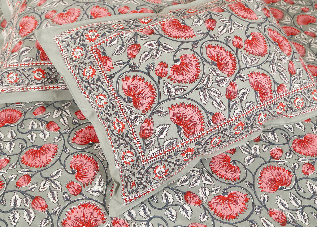 Royal Blossom Empire Grey Bedsheet Set 108 x 108