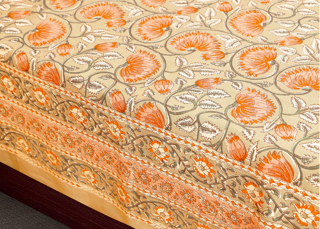 Royal Blossom Empire Orange Bedsheet Set 108 x 108