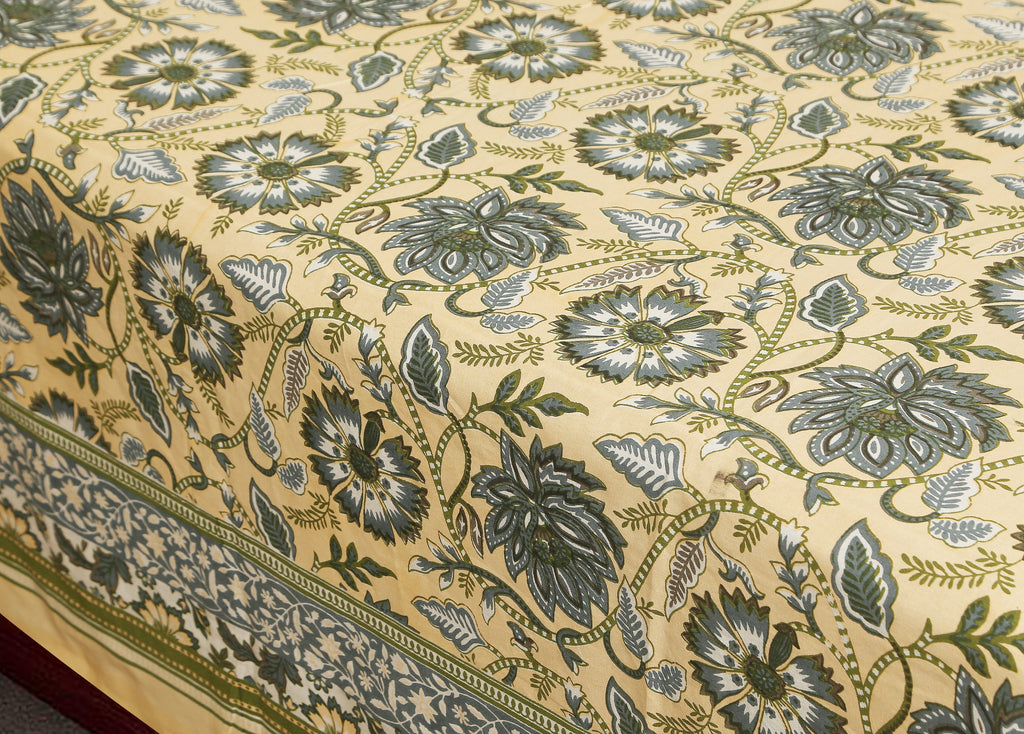 Royal Blossom Empire Yellow Bedsheet Set 108 x 108