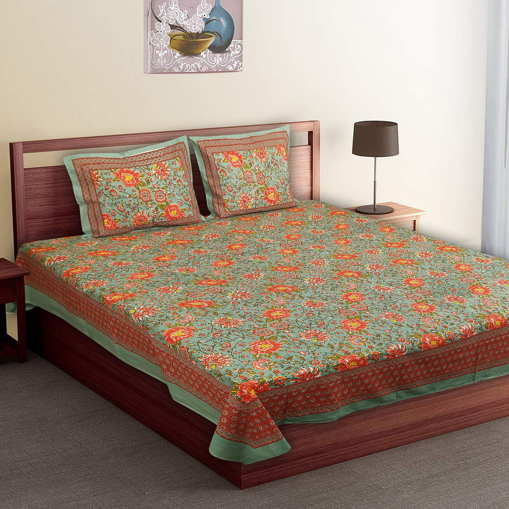 Royal Blossom Empire Orange Bedsheet Set 108 x 108