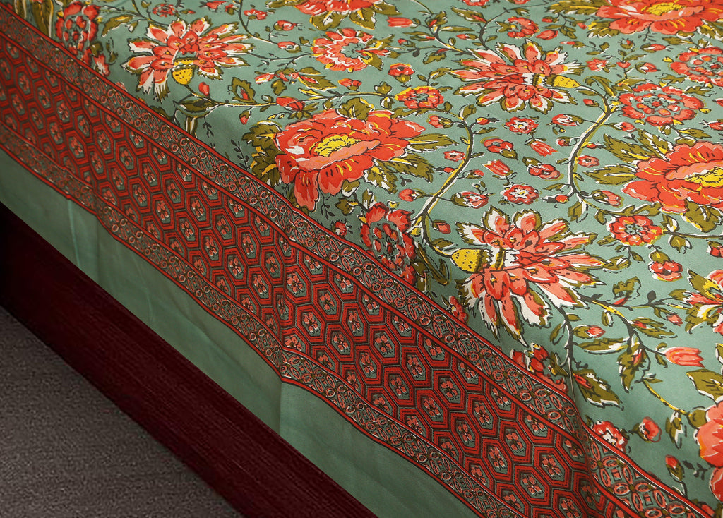 Royal Blossom Empire Orange Bedsheet Set 108 x 108