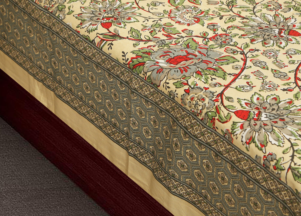 Royal Blossom Empire Red Bedsheet Set 108 x 108