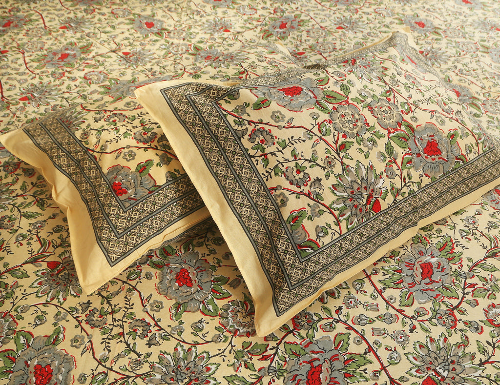 Royal Blossom Empire Red Bedsheet Set 108 x 108