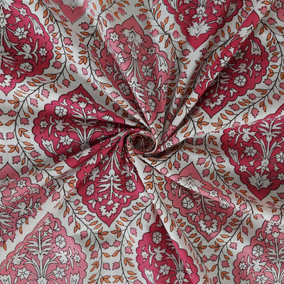 The Jaipuri Lattice Pink Cotton Bedsheet Set 90x108 - Alternative view