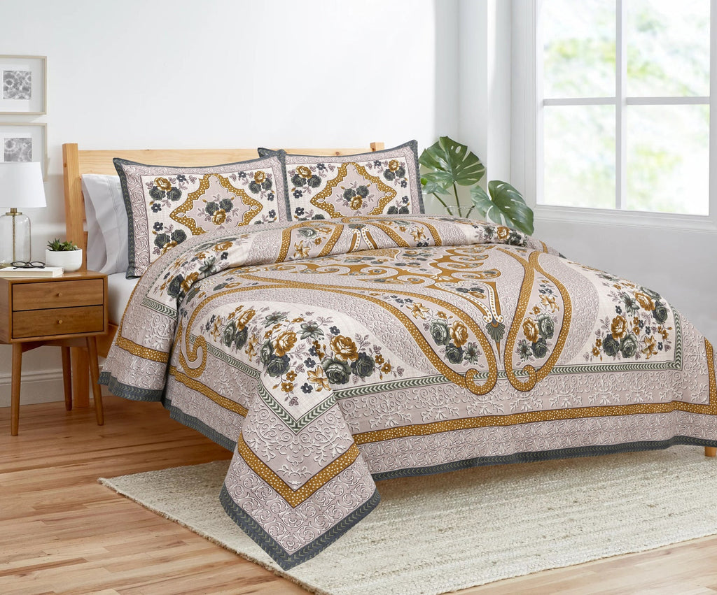 Rajvastra Royal Elegance Brown Bedsheet Set 100 x 108