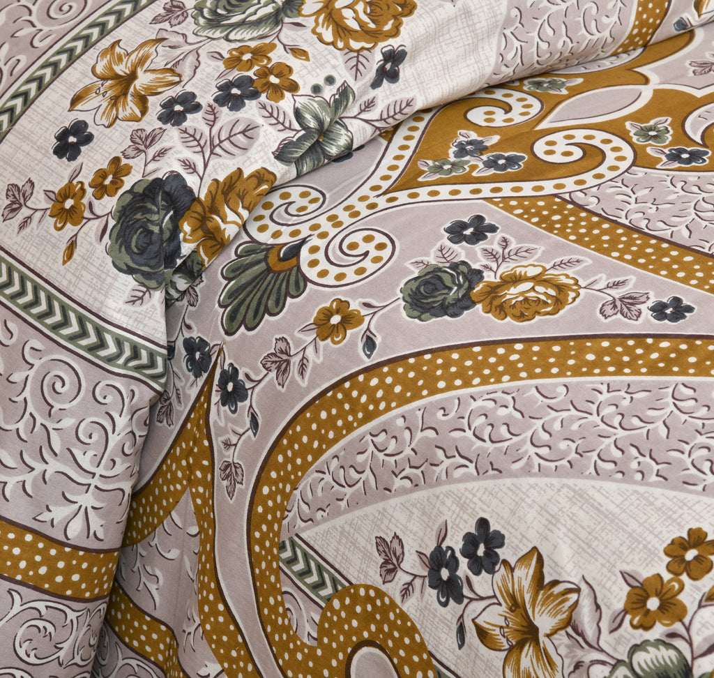 Rajvastra Royal Elegance Brown Bedsheet Set 100 x 108
