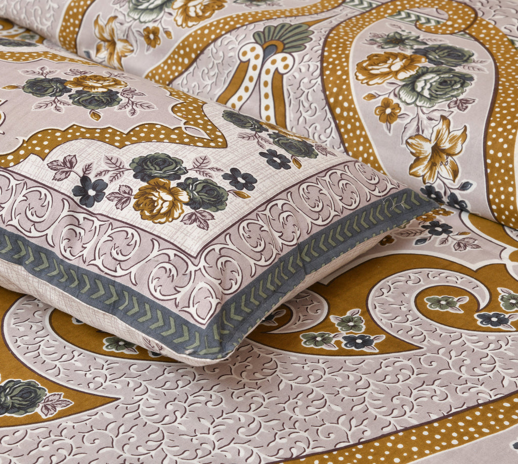 Rajvastra Royal Elegance Brown Bedsheet Set 100 x 108