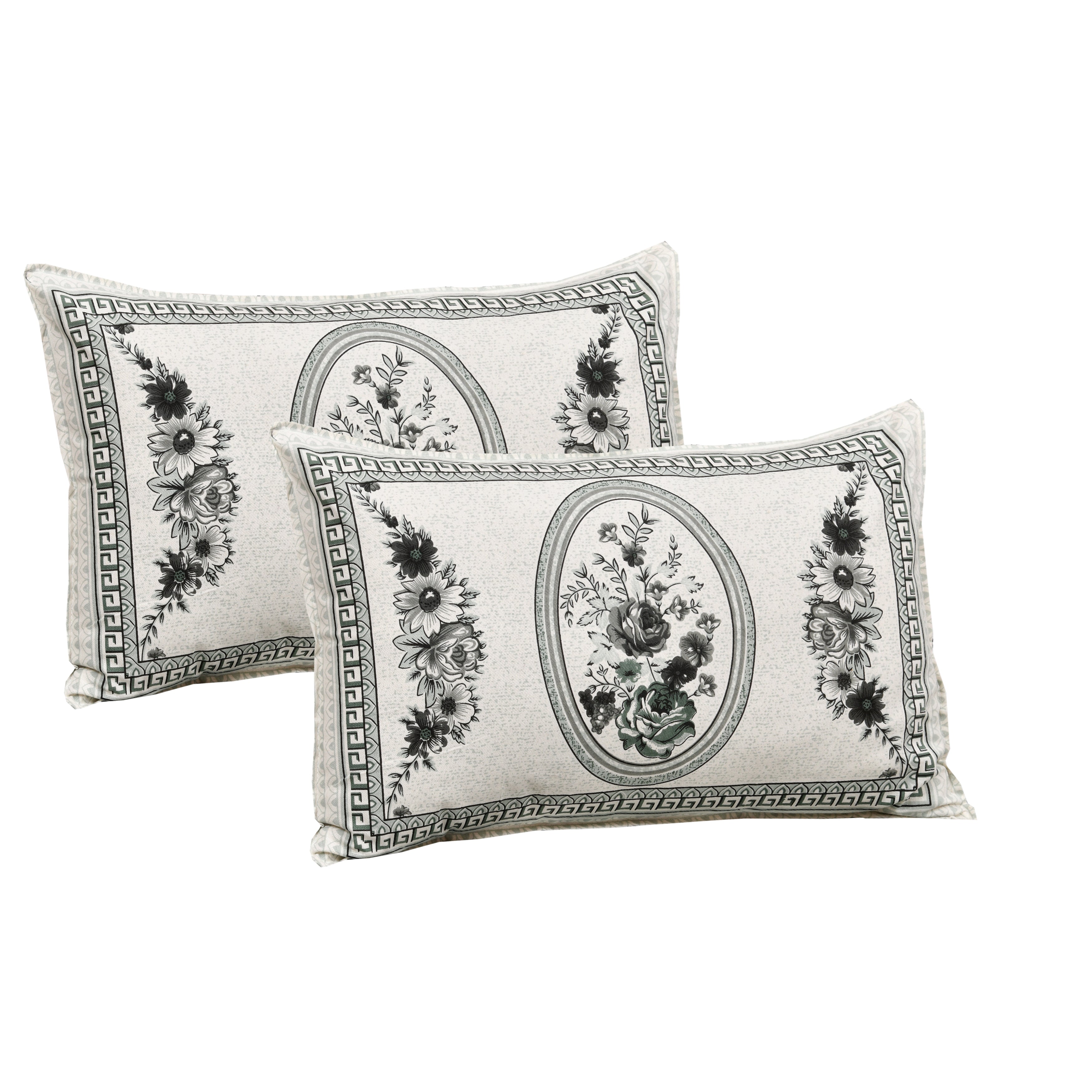 Rajvastra Kaleen Floral Grey Bedsheet Set 100 x 108