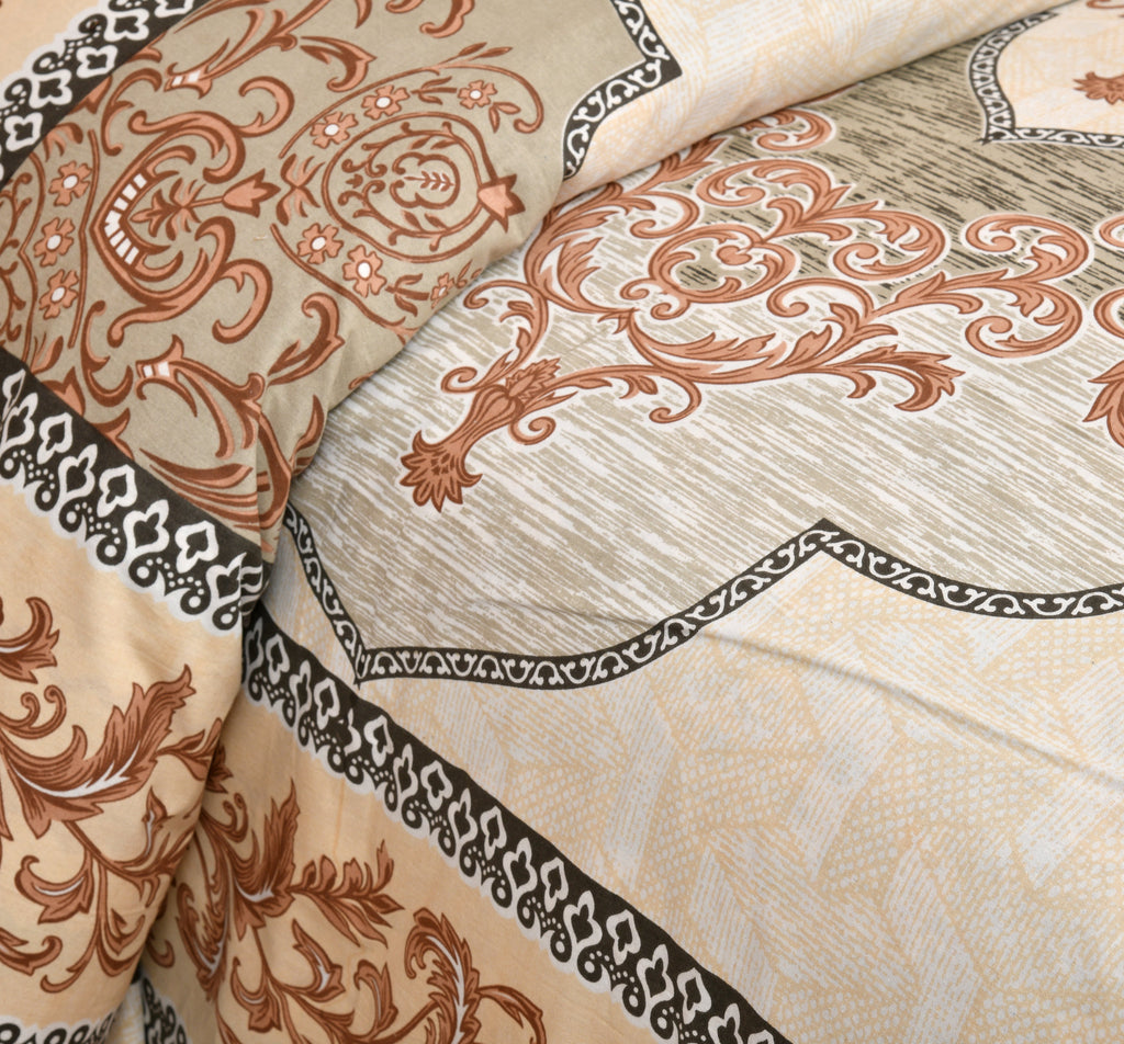 Rajvastra Kaleen Heritage Brown Bedsheet Set 100 x 108