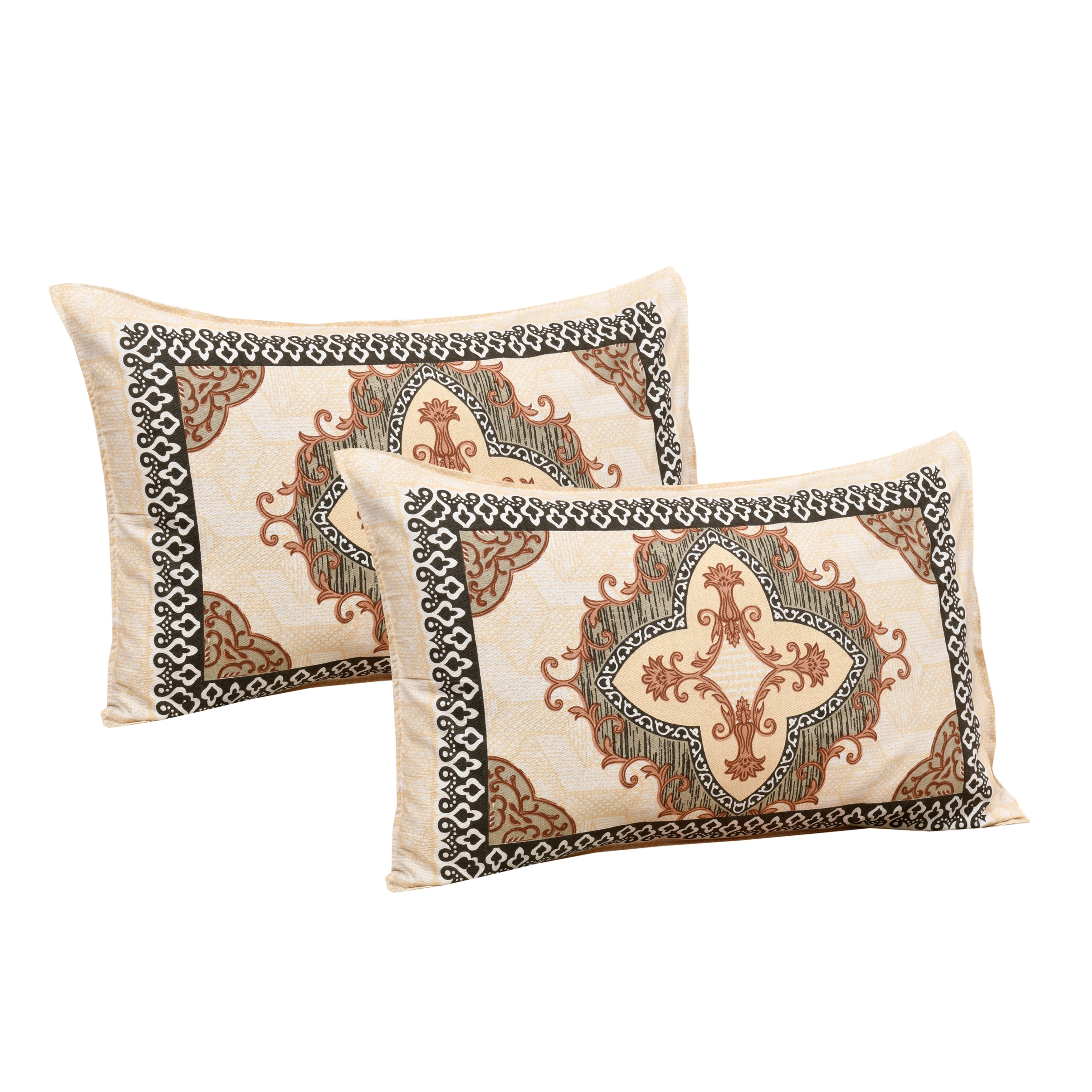 Rajvastra Kaleen Heritage Brown Bedsheet Set 100 x 108